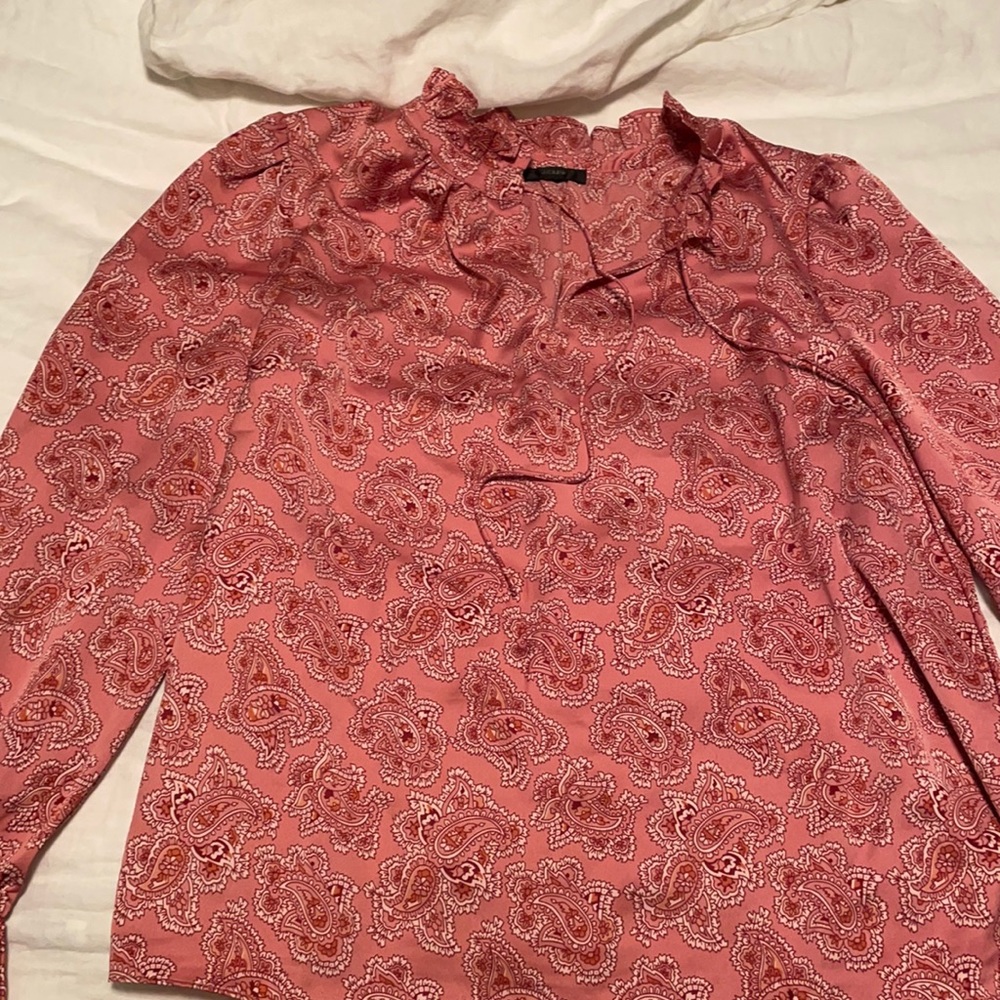 J. Crew Pink Paisley Blouse